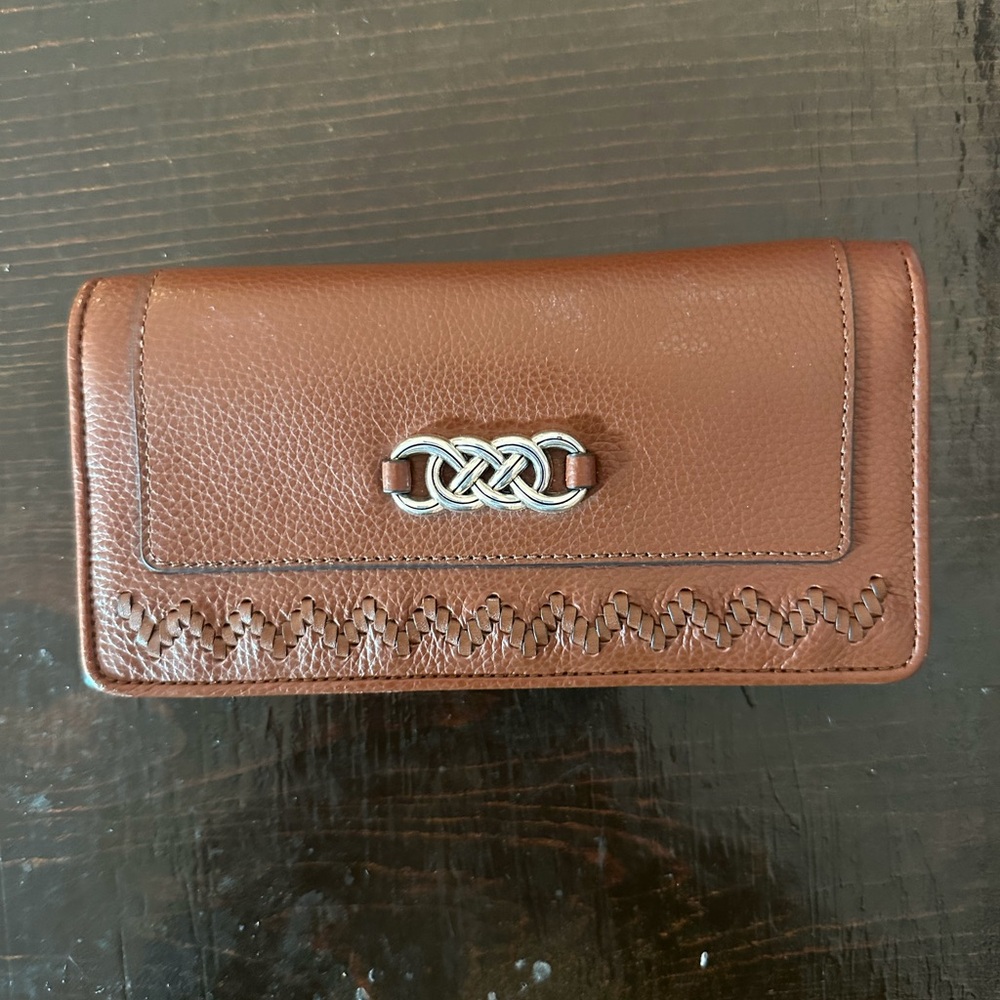 Brighton Brown Leather Crossbody Bag with Silver Accent